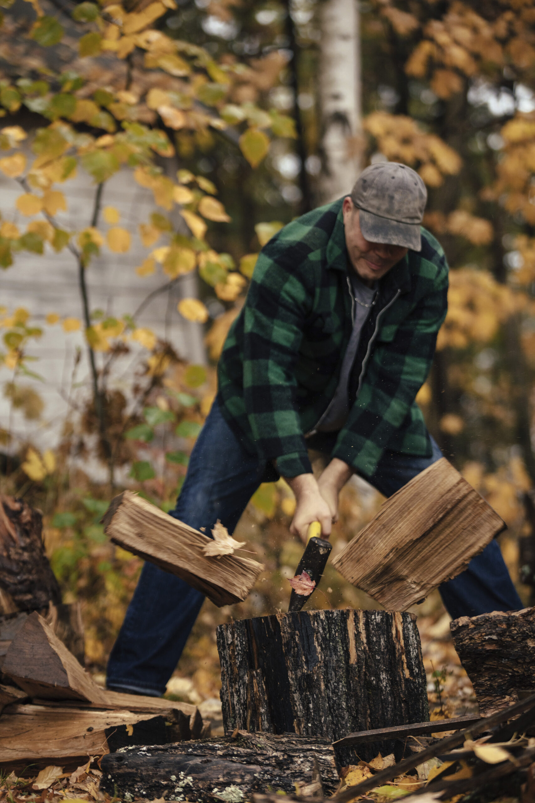 Découpage de bois de chauffage